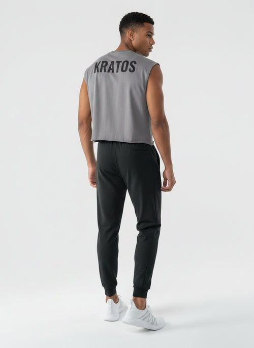 Gray French Terry Boxy Tank | KRATOS