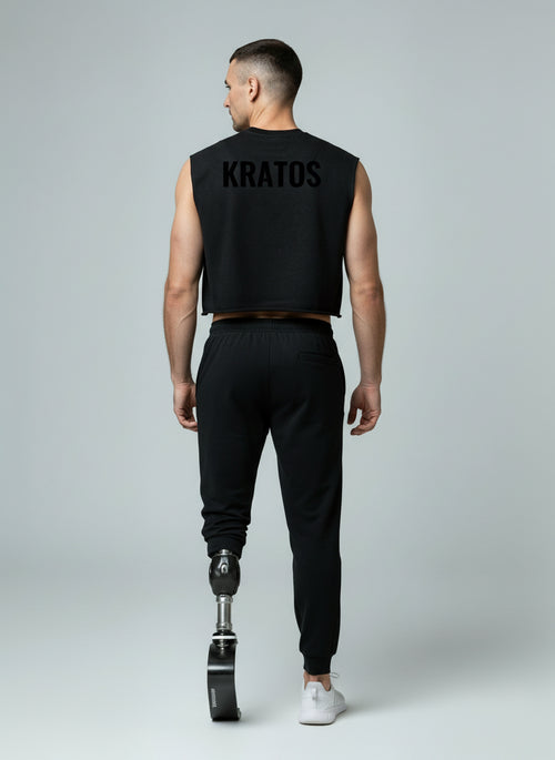 Black French Terry Boxy Tank | KRATOS