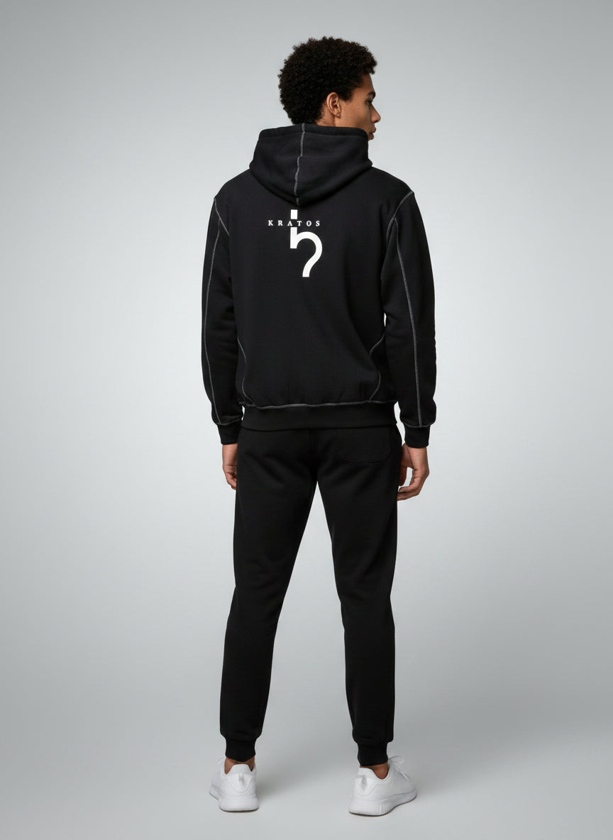 Unisex Contrast-Stitched Boxy Fleece Hoodie
